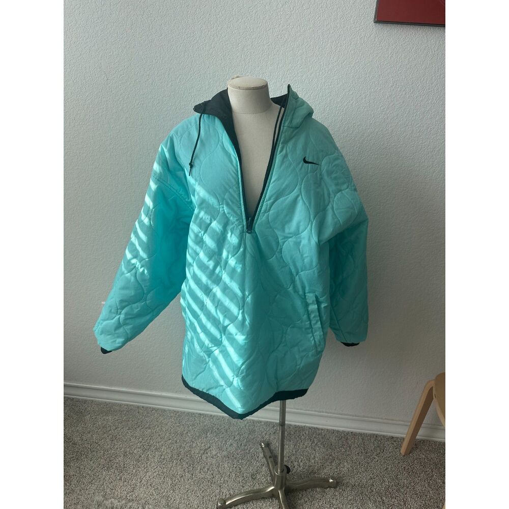 Vintage Nike Women's Half Zip Reversible Hooded Windbreaker Jacket